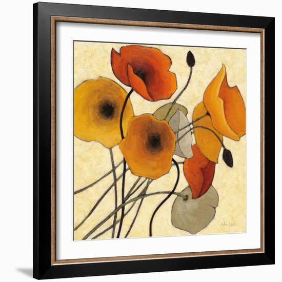 Pumpkin Poppies II-Shirley Novak-Framed Art Print