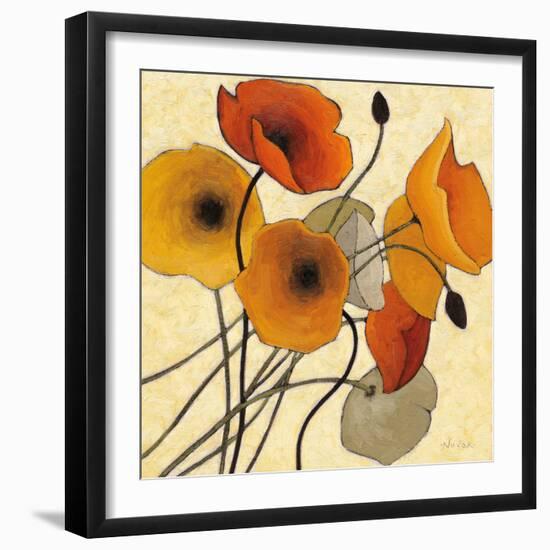 Pumpkin Poppies II-Shirley Novak-Framed Art Print