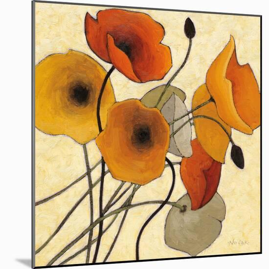 Pumpkin Poppies II-Shirley Novak-Mounted Art Print