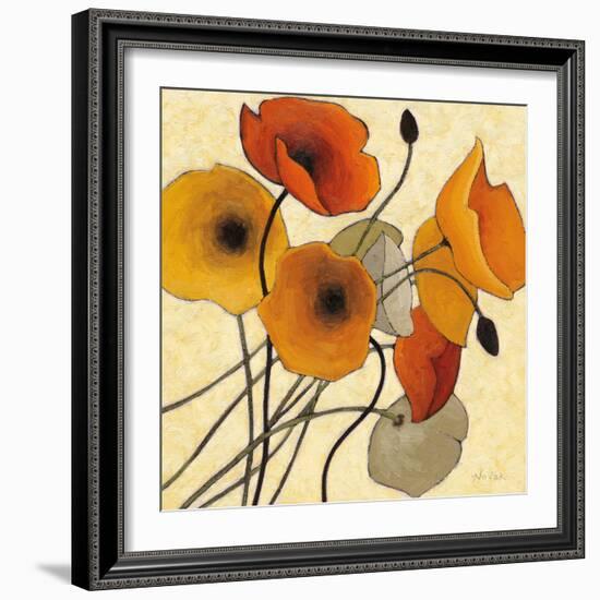 Pumpkin Poppies II-Shirley Novak-Framed Art Print