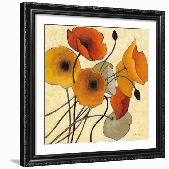 Pumpkin Poppies II-Shirley Novak-Framed Giclee Print