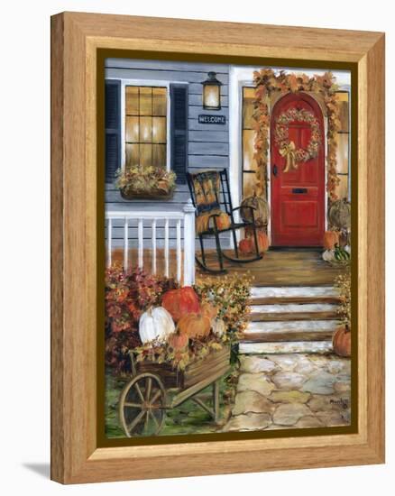 Pumpkin Porch-Marilyn Dunlap-Framed Stretched Canvas