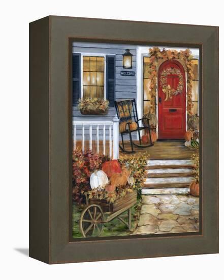 Pumpkin Porch-Marilyn Dunlap-Framed Stretched Canvas