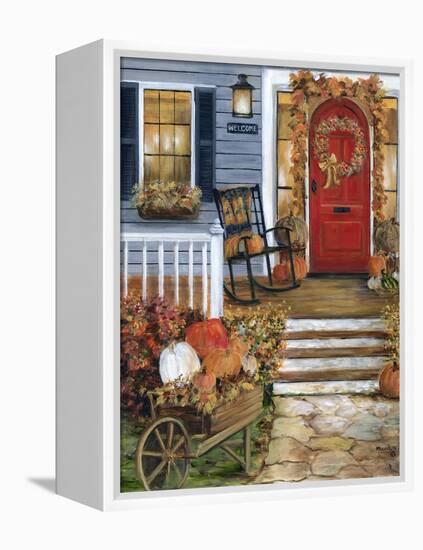 Pumpkin Porch-Marilyn Dunlap-Framed Stretched Canvas