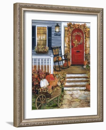 Pumpkin Porch-Marilyn Dunlap-Framed Art Print