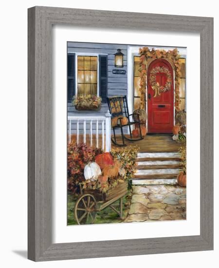 Pumpkin Porch-Marilyn Dunlap-Framed Art Print