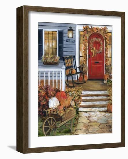 Pumpkin Porch-Marilyn Dunlap-Framed Art Print