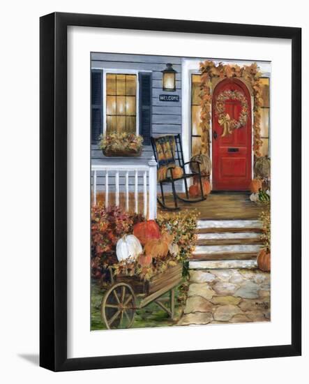 Pumpkin Porch-Marilyn Dunlap-Framed Art Print