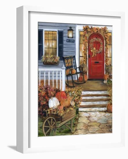 Pumpkin Porch-Marilyn Dunlap-Framed Art Print