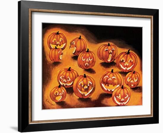 Pumpkin Smiles - Jack & Jill-Rachel Owings-Framed Giclee Print