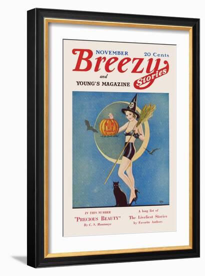 Pumpkin Witch-CAL-Framed Art Print