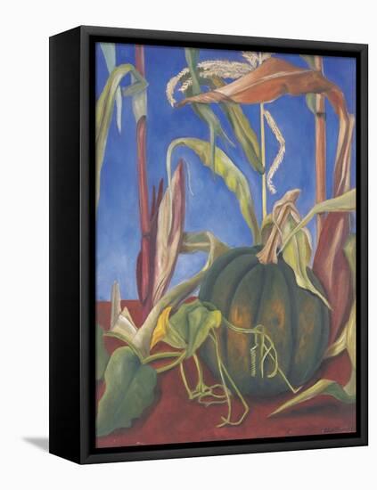 Pumpkin with Flowers, 1989-Pedro Diego Alvarado-Framed Premier Image Canvas