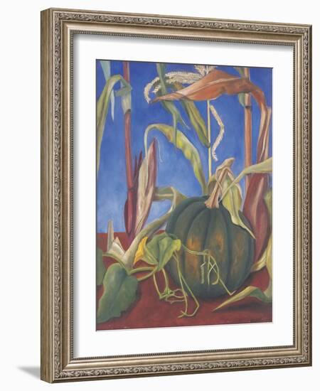 Pumpkin with Flowers, 1989-Pedro Diego Alvarado-Framed Giclee Print
