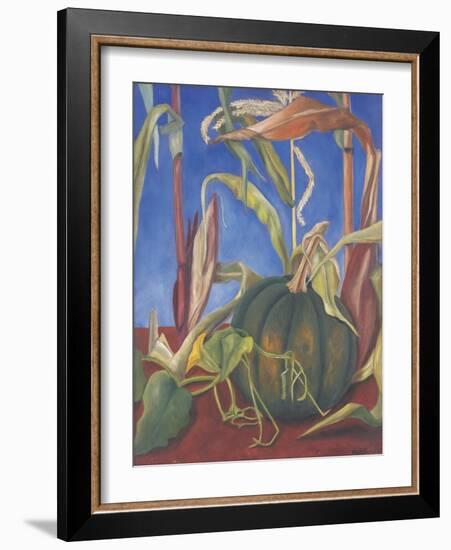 Pumpkin with Flowers, 1989-Pedro Diego Alvarado-Framed Giclee Print