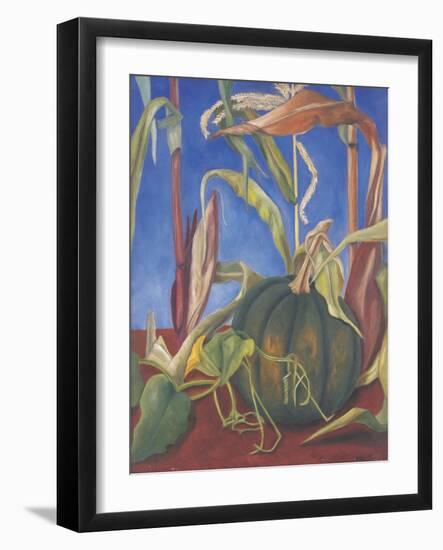 Pumpkin with Flowers, 1989-Pedro Diego Alvarado-Framed Giclee Print