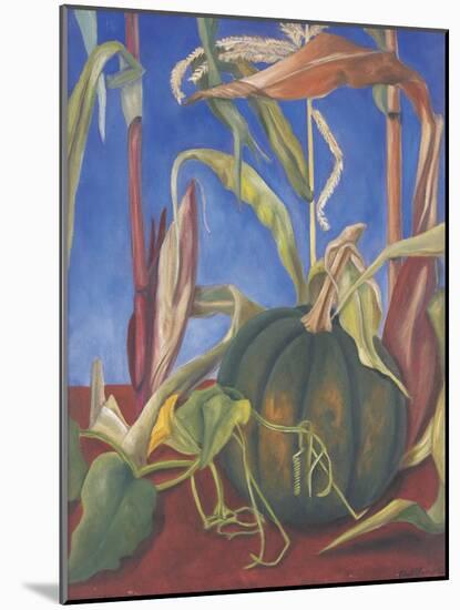 Pumpkin with Flowers, 1989-Pedro Diego Alvarado-Mounted Giclee Print