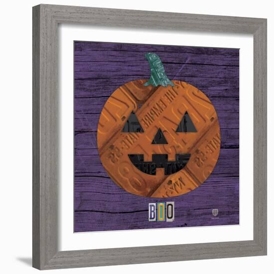 Pumpkin-Design Turnpike-Framed Giclee Print