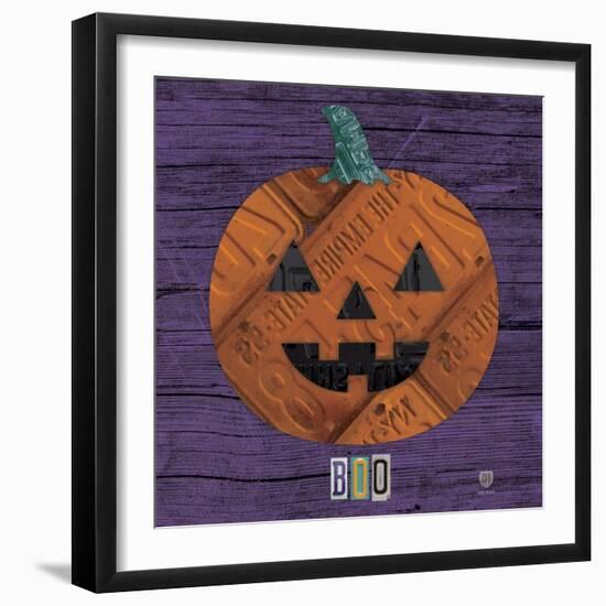Pumpkin-Design Turnpike-Framed Giclee Print