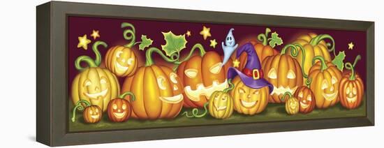 Pumpkins a Border-Olga And Alexey Drozdov-Framed Premier Image Canvas