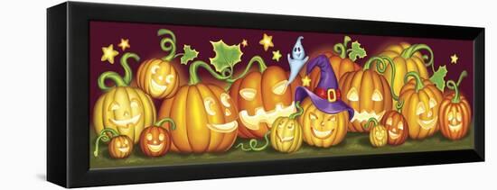 Pumpkins a Border-Olga And Alexey Drozdov-Framed Premier Image Canvas