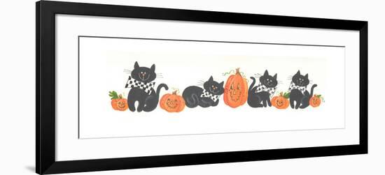 Pumpkins and Black Cats-Beverly Johnston-Framed Giclee Print