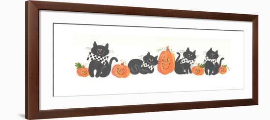 Pumpkins and Black Cats-Beverly Johnston-Framed Giclee Print