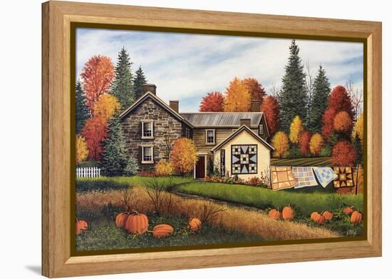 Pumpkins Fall Quilts-Debbi Wetzel-Framed Premier Image Canvas