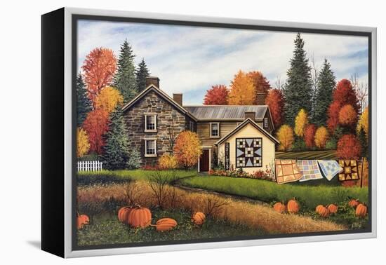 Pumpkins Fall Quilts-Debbi Wetzel-Framed Premier Image Canvas