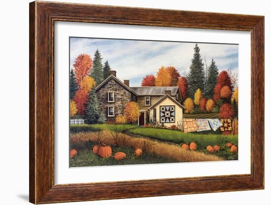 Pumpkins Fall Quilts-Debbi Wetzel-Framed Giclee Print