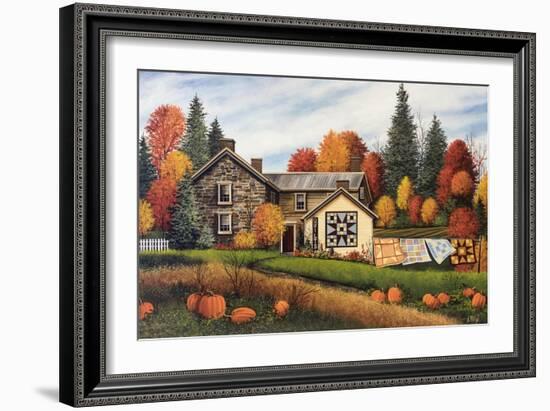 Pumpkins Fall Quilts-Debbi Wetzel-Framed Giclee Print