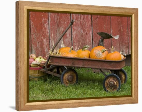 Pumpkins in Old Wagon-Chuck Haney-Framed Premier Image Canvas