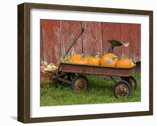 Pumpkins in Old Wagon-Chuck Haney-Framed Photographic Print