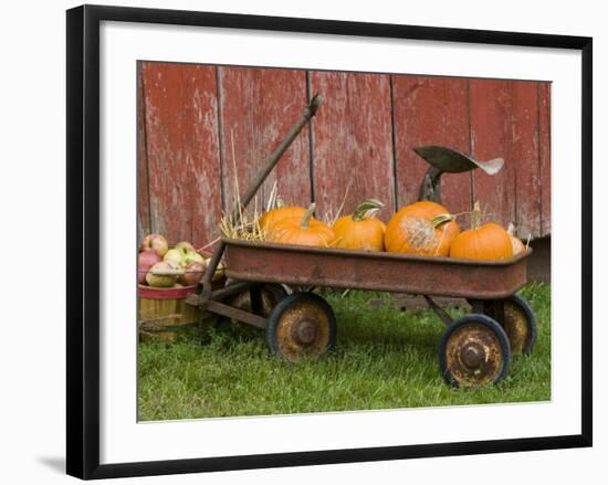 Pumpkins in Old Wagon-Chuck Haney-Framed Photographic Print