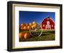 Pumpkins on Wagon near Barn-Dave Reede-Framed Photographic Print