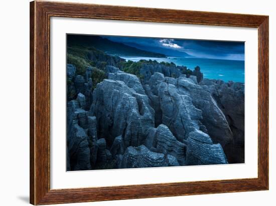 Punakaiki, Pancake Rocks, West Coast, North Island, New Zealand, Pacific-John Alexander-Framed Photographic Print