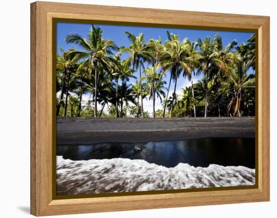 Punalu'U, Hawaii: the Punalu'U Black Sand Beach-Ian Shive-Framed Premier Image Canvas