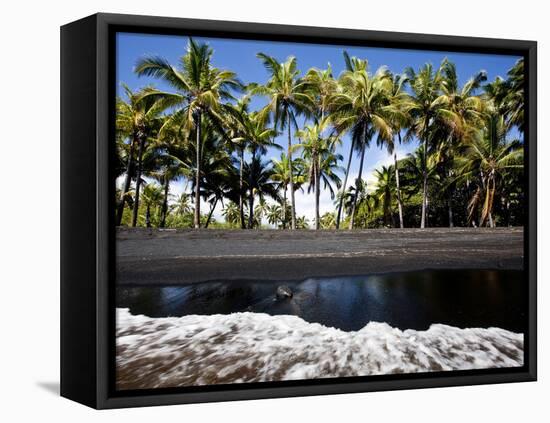 Punalu'U, Hawaii: the Punalu'U Black Sand Beach-Ian Shive-Framed Premier Image Canvas