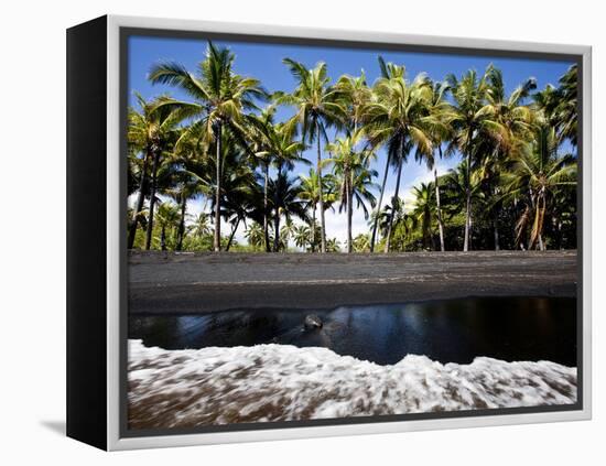 Punalu'U, Hawaii: the Punalu'U Black Sand Beach-Ian Shive-Framed Premier Image Canvas