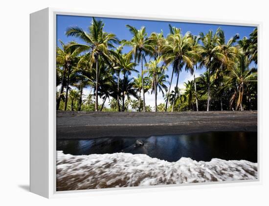 Punalu'U, Hawaii: the Punalu'U Black Sand Beach-Ian Shive-Framed Premier Image Canvas