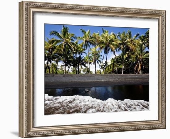 Punalu'U, Hawaii: the Punalu'U Black Sand Beach-Ian Shive-Framed Photographic Print