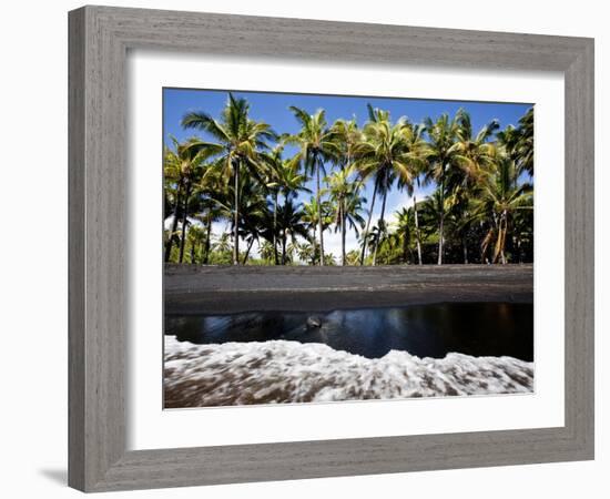 Punalu'U, Hawaii: the Punalu'U Black Sand Beach-Ian Shive-Framed Photographic Print