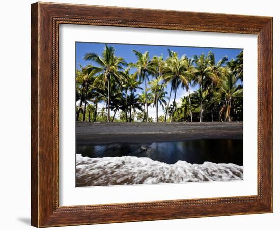 Punalu'U, Hawaii: the Punalu'U Black Sand Beach-Ian Shive-Framed Photographic Print