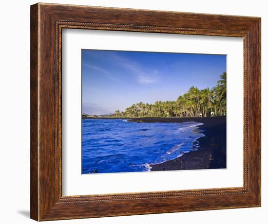 Punaluu Black Sand Beach, Big Island, Hawaii, United States of America, Pacific, North America-Michael DeFreitas-Framed Photographic Print