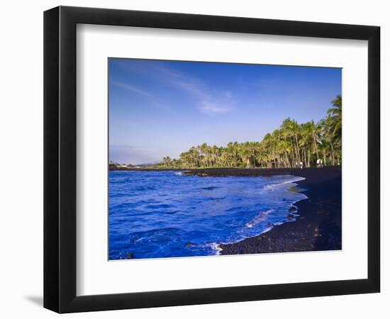 Punaluu Black Sand Beach, Big Island, Hawaii, United States of America, Pacific, North America-Michael DeFreitas-Framed Photographic Print