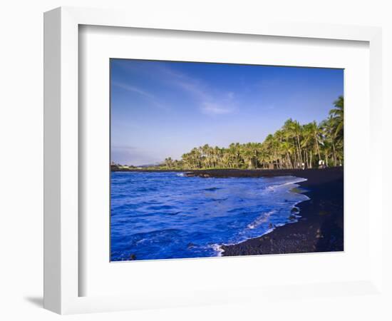 Punaluu Black Sand Beach, Big Island, Hawaii, United States of America, Pacific, North America-Michael DeFreitas-Framed Photographic Print