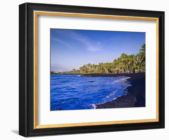 Punaluu Black Sand Beach, Big Island, Hawaii, United States of America, Pacific, North America-Michael DeFreitas-Framed Photographic Print