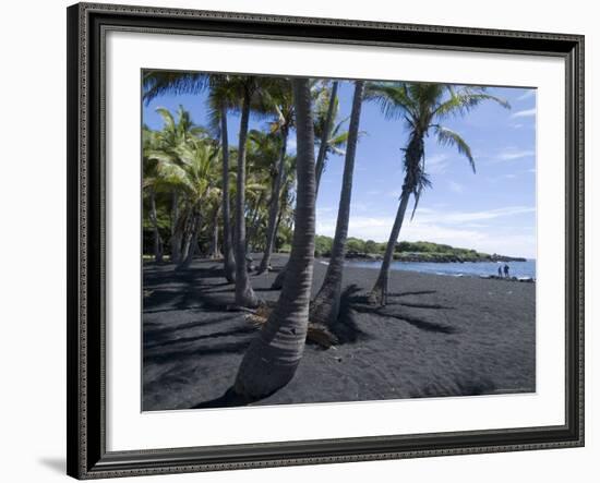 Punaluu Black Sand Beach, Island of Hawaii (Big Island), Hawaii, USA-Ethel Davies-Framed Photographic Print