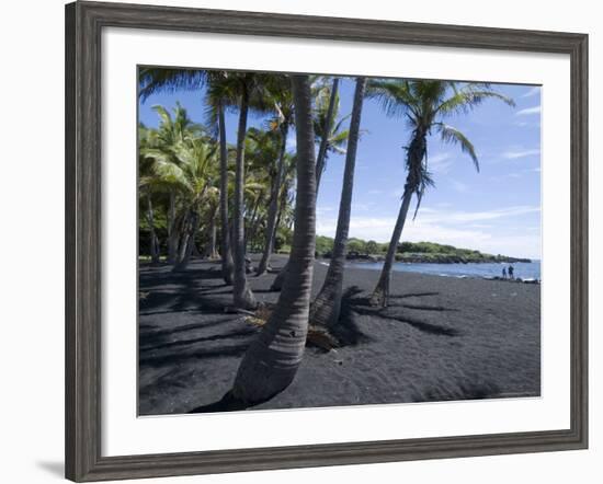 Punaluu Black Sand Beach, Island of Hawaii (Big Island), Hawaii, USA-Ethel Davies-Framed Photographic Print