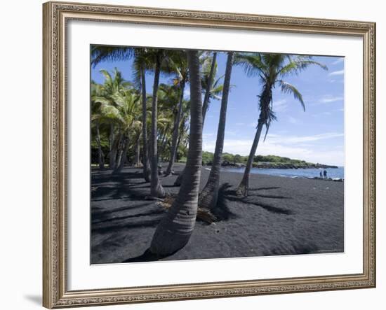 Punaluu Black Sand Beach, Island of Hawaii (Big Island), Hawaii, USA-Ethel Davies-Framed Photographic Print