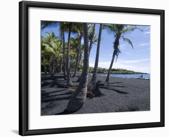 Punaluu Black Sand Beach, Island of Hawaii (Big Island), Hawaii, USA-Ethel Davies-Framed Photographic Print